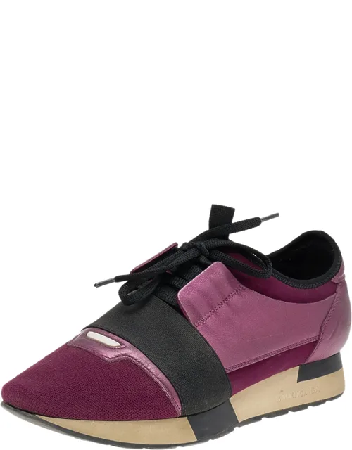 Balenciaga Race Runner Sneakers With Strap Detailing And Leather Lined Insole