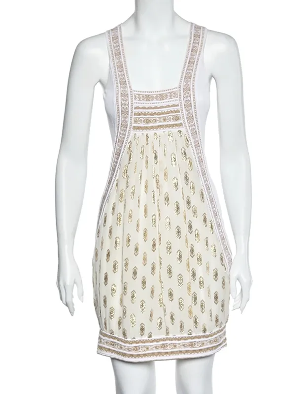 Jacquard Sleeveless Mini Dress