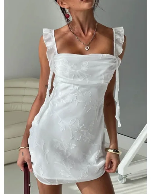 Mini Dress Floral With Frill And Pleats