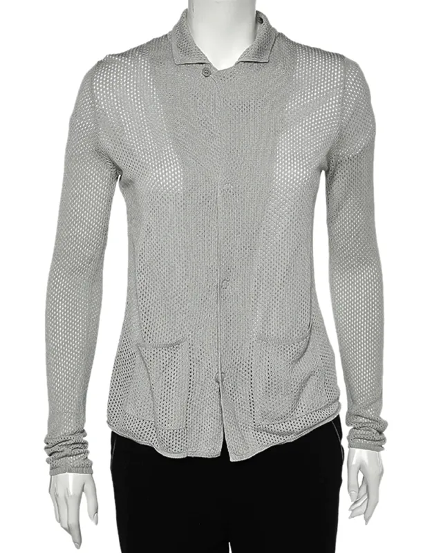 Perforated Knit Cardigan
