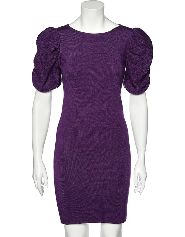 Wool Puff Sleeve Dress