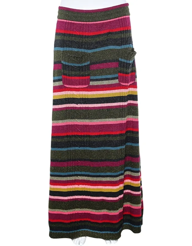 Multicolor Striped Wool Skirt