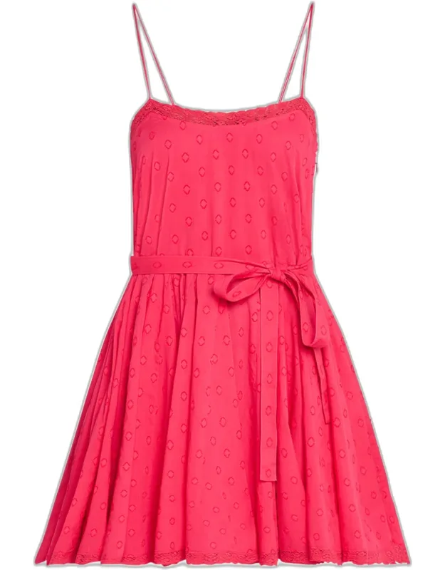 Lace-trim A-line Mini Dress