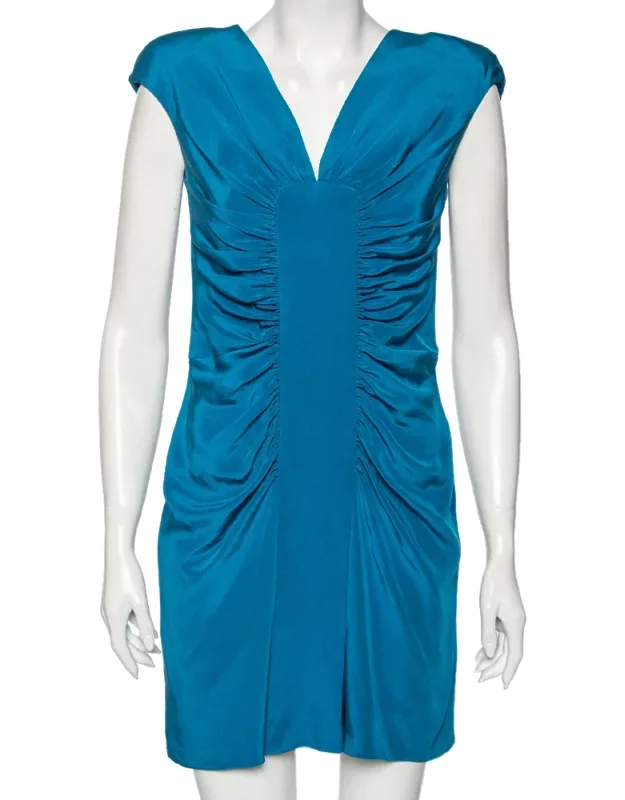 Silk Ruched Detail Short Dress