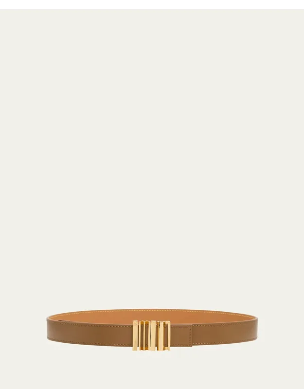 Leather Belt With Engraved Buckle