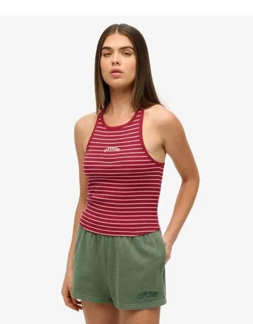 Essential Logo Striped Racer Vest Top - Slim Fit, Racer Back