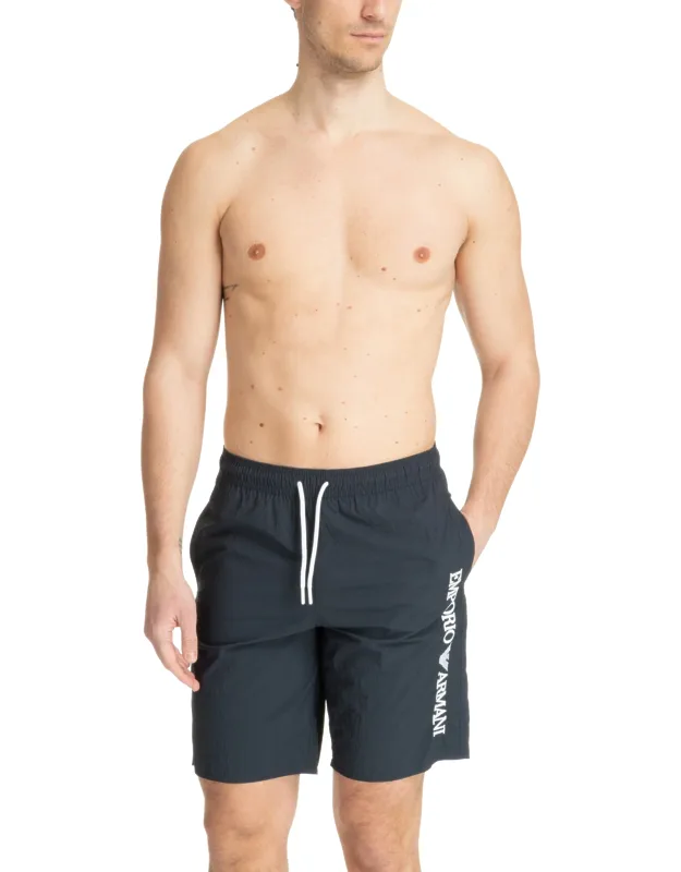 Swim Shorts With Drawstring Closure And Elasticised Waist