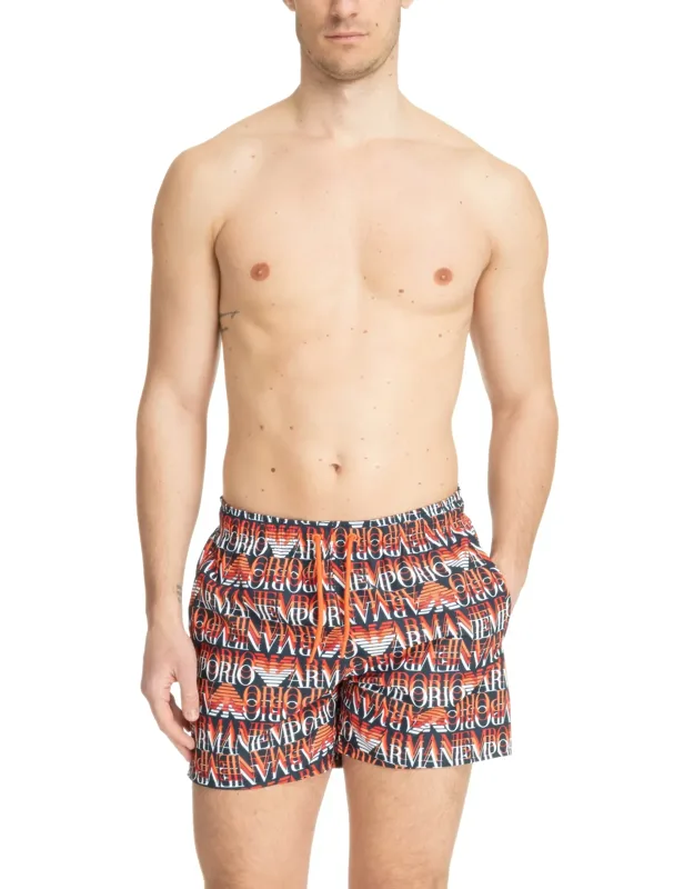 _swim Shorts With Elasticised Waist And Pockets_