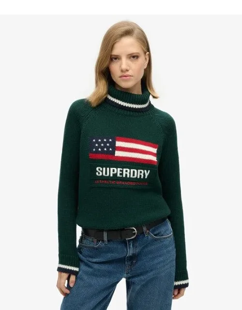 Americana Roll Neck Knit Jumper