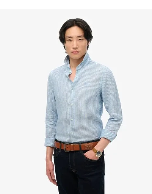 Superdry Embroidered Vacation Linen Shirt - Relaxed Fit, Button Fastening