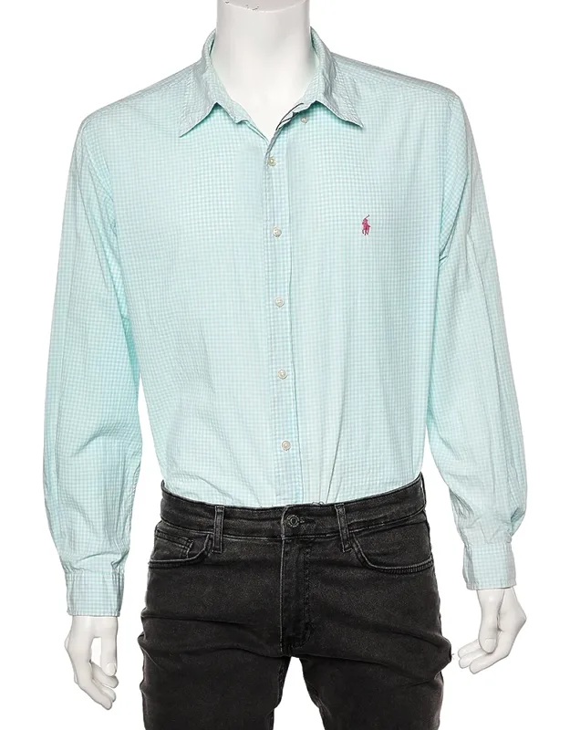 Check Cotton Long Sleeve Button Down Shirt