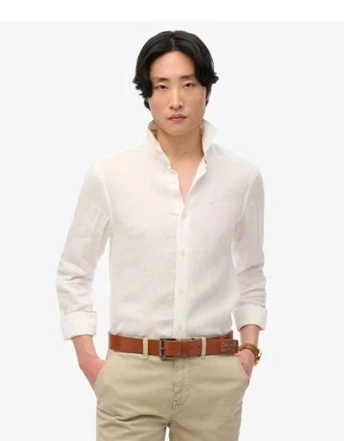 Superdry Embroidered Vacation Linen Shirt - Relaxed Fit, Button Fastening
