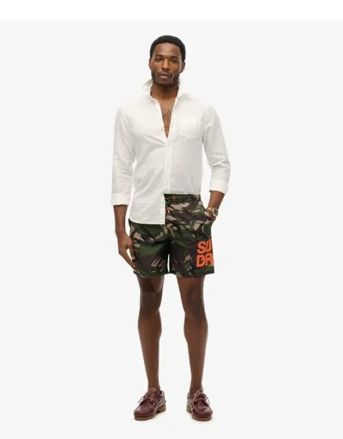 Superdry Sportswear Logo 17-inch Swim Shorts With Elasticated Waistband And Adjustable Drawcord