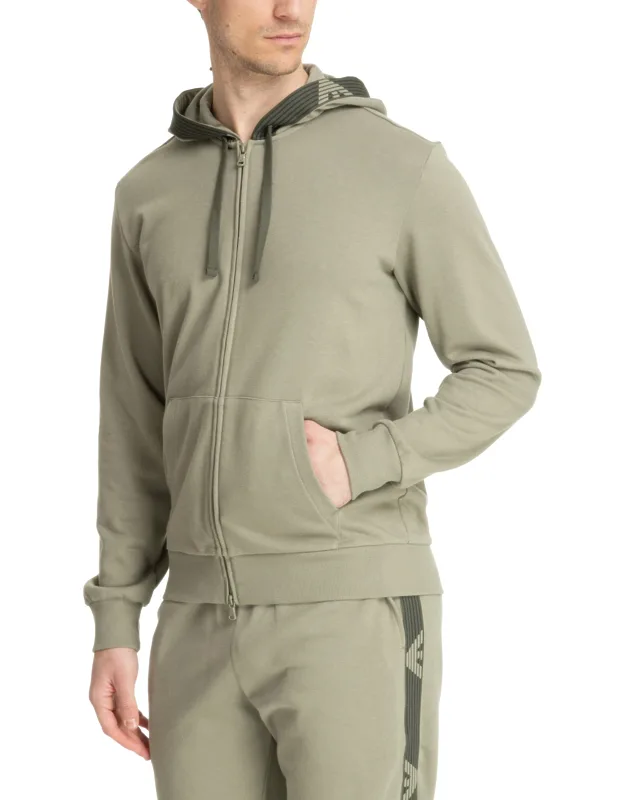 Underwear Hoodie With Drawstring And Zip Closure