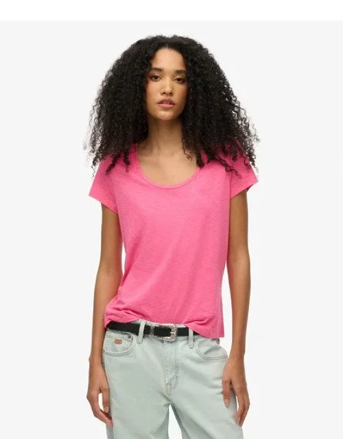 Scoop Neck T-shirt - Slim Fit, Short Sleeves