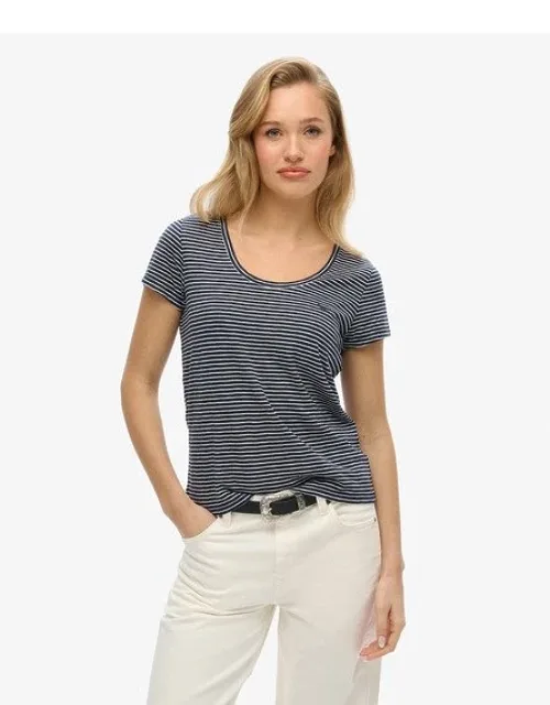 Scoop Neck T-shirt - Slim Fit, Short Sleeves