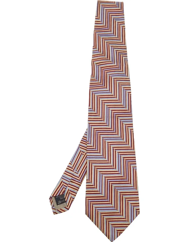 Diagonal Patterned Silk Jacquard Tie