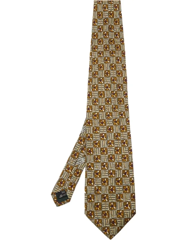 Multicolor Floral Printed Silk Jacquard Tie
