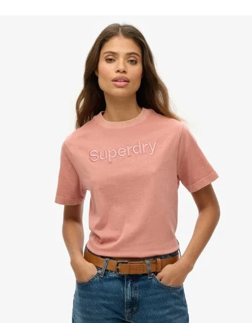 Embroidered Core Logo Boxy Loose T-shirt