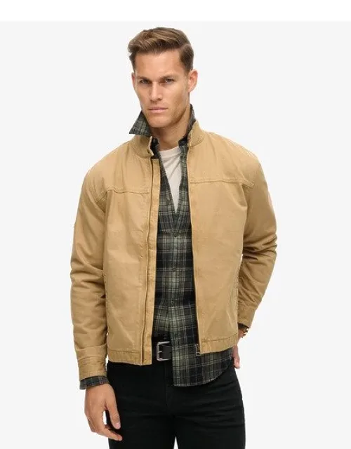 Superdry Classic Harrington Jacket With Popper Adjustable Collar And Utility Elements