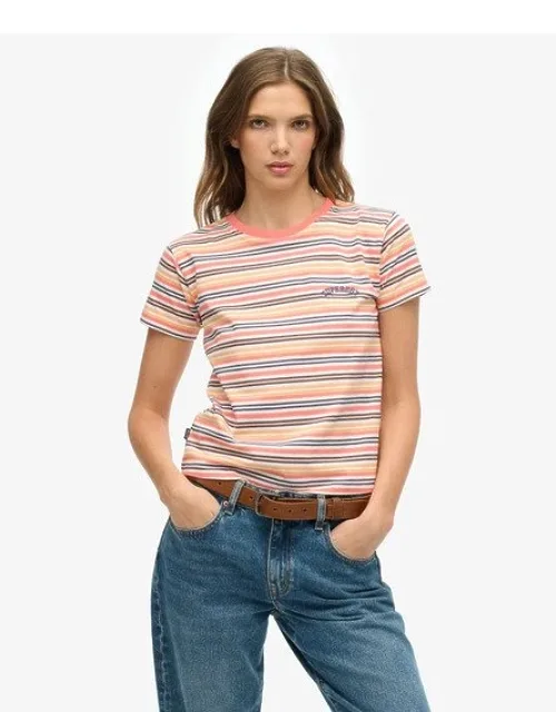 Slim Fit Essential Logo Striped Fitted T-shirt
