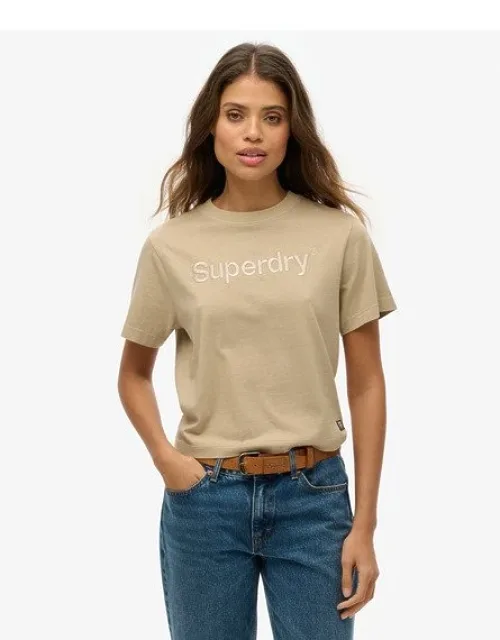 Embroidered Core Logo Boxy Loose T-shirt