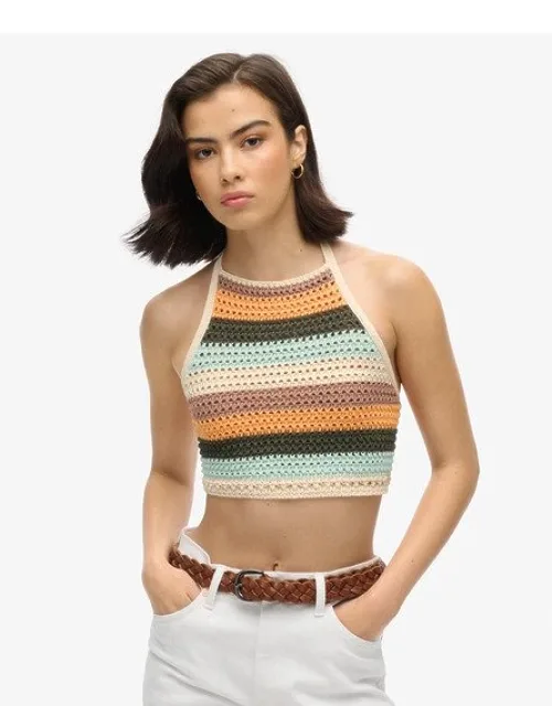 Cropped Halter Crochet Top