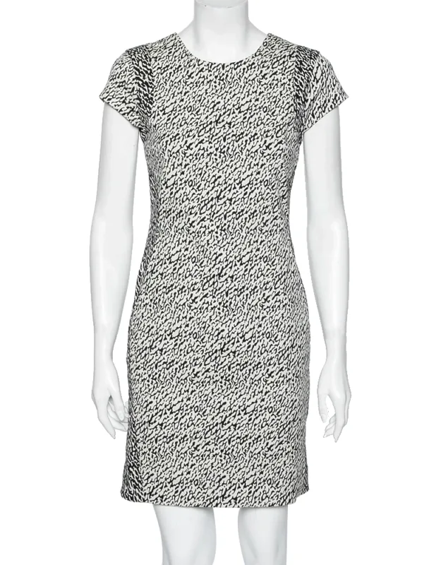 Monochrome Cotton Wave Jacquard Dress