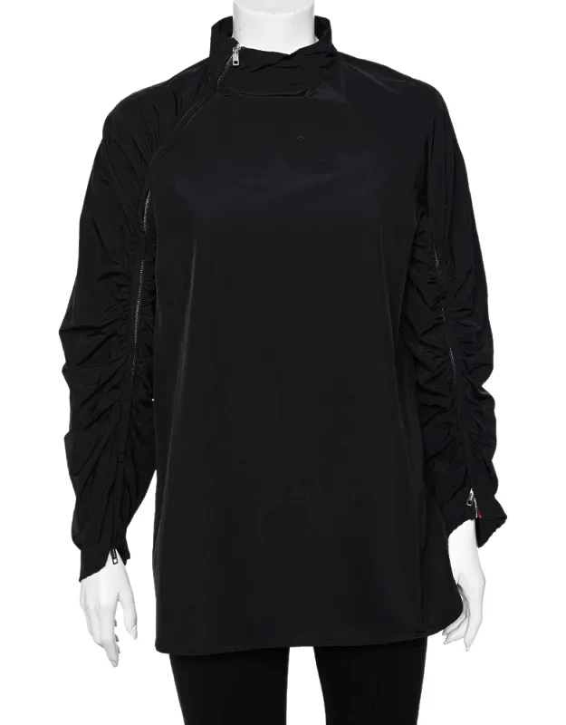 Ruched Zip Detail Tunic Top
