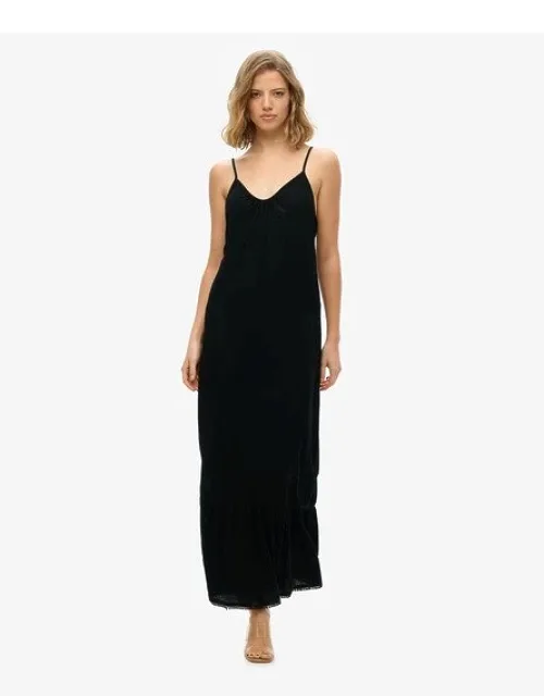Superdry Cami Maxi Dress With Adjustable Spaghetti Straps And V-neckline