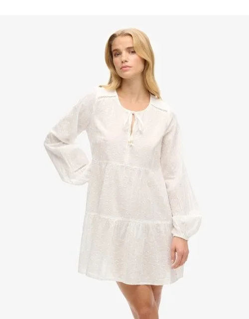 Ibiza Long Sleeve Tiered Sparkle Mini Dress