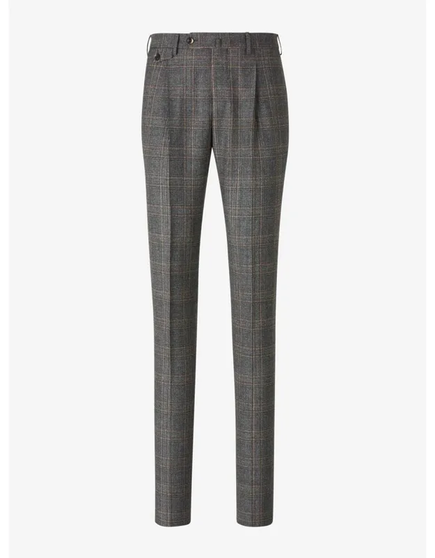 Prince Of Wales Pattern Dress Trousers
