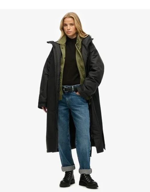 Superdry Robe With Hooded Drawcord And Borg Lining