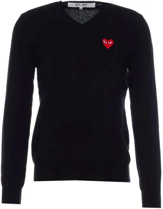 Comme Des Garçons Play Sweater, Crewneck, Heart Patch Logo