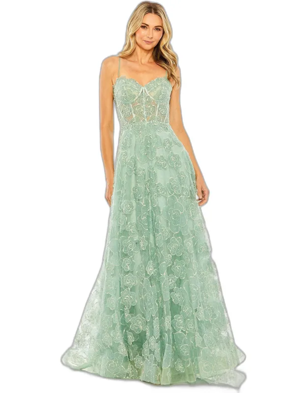 Embroidered Sweetheart A-line Floral Wedding Guest Dress