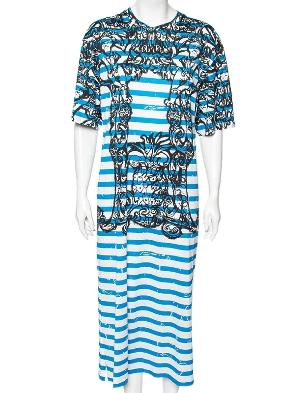 Striped Cotton Printed Short Sleeve Dress