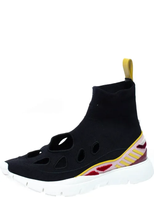 Stretch Fabric Cut Out Sock Sneakers