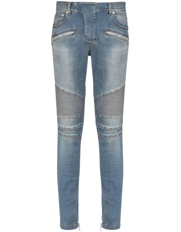 Jeans Distressed Finish Slim Cut