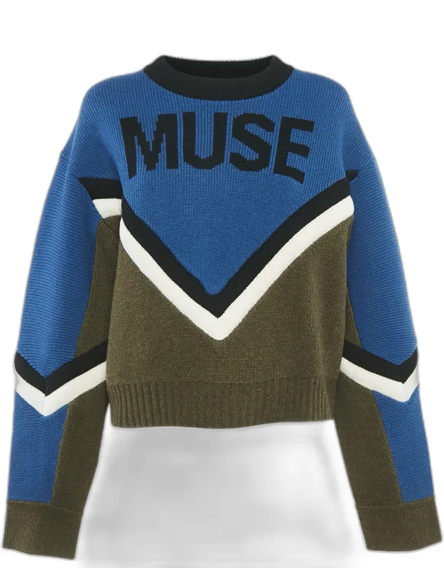Muse Intarsia Rib Knit Sweater