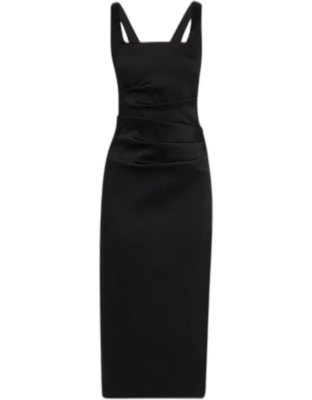 Square-neck Stretch Midi Dress
