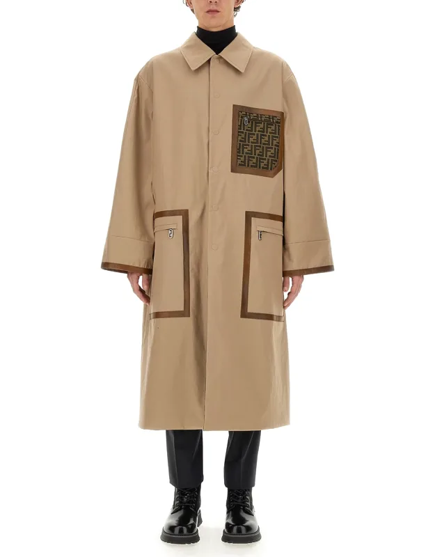 Fabric Trench Coat 100% Cotton Made In Italy