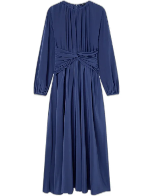 Leila Crepe De Chine Knot Silk Dress