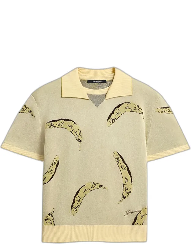 Marino Banana Jacquard Polo Shirt