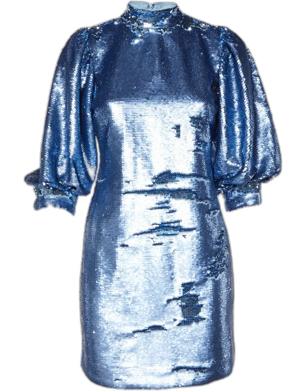 Sequined High Neck Mini Dress