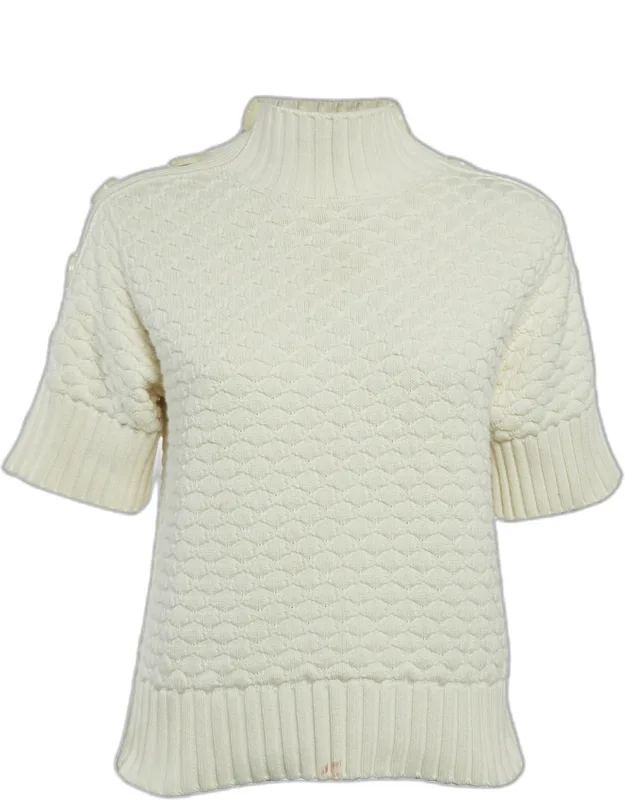 Patterned Knit Turtleneck Sweater
