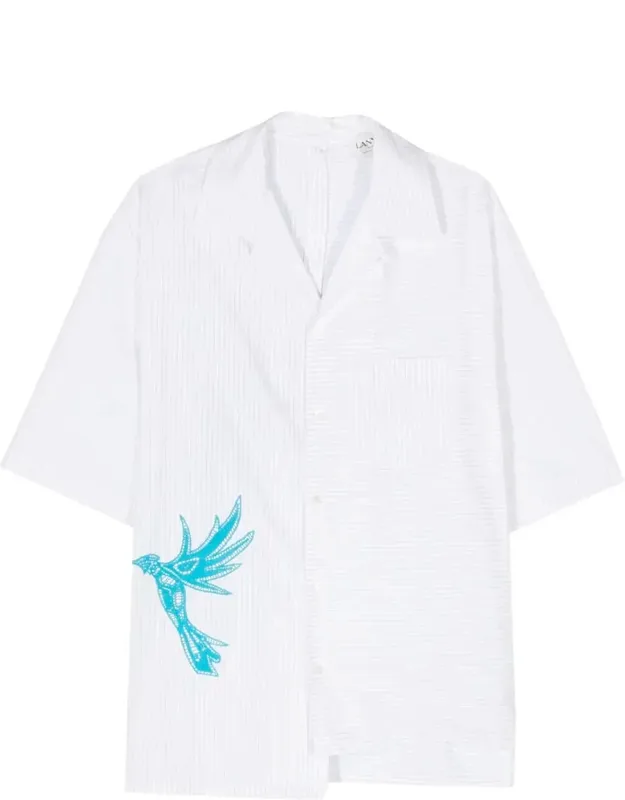 Leaf Short Sleeve Asymmetric Shirt