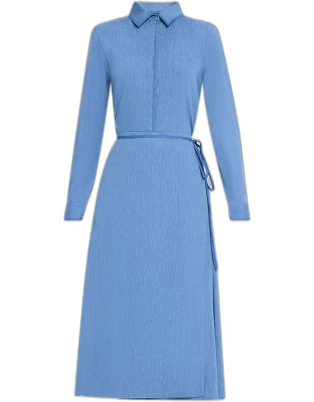 Wrap Dress In Linen Slub