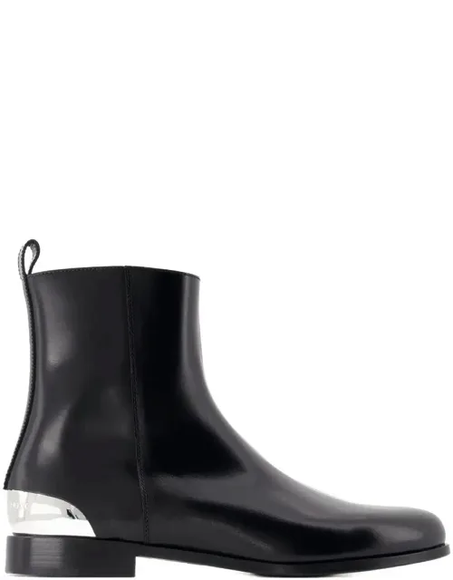 Metal Heel Ankle Boots