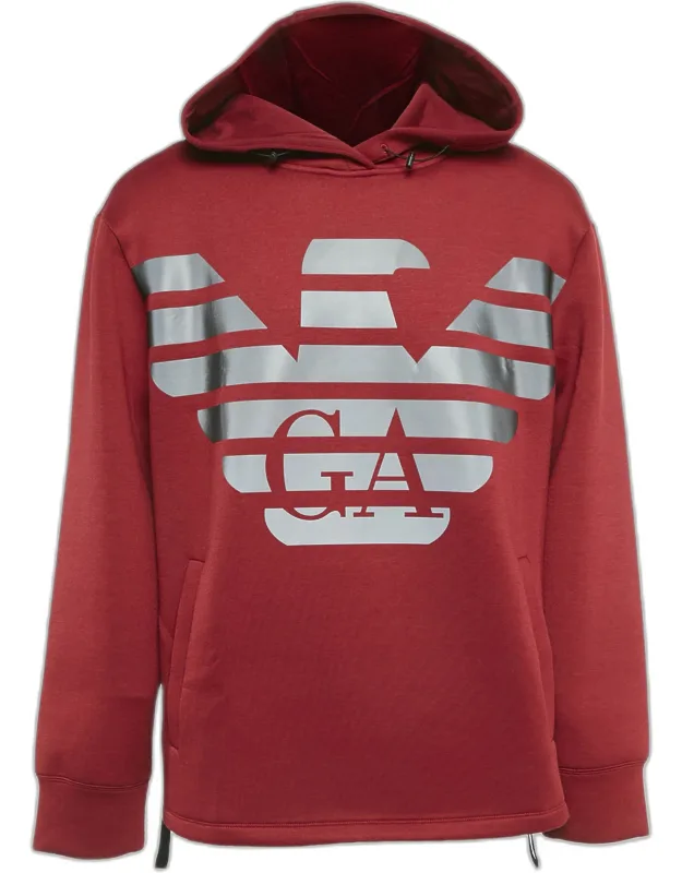 Eagle Logo Print Neoprene Hoodie