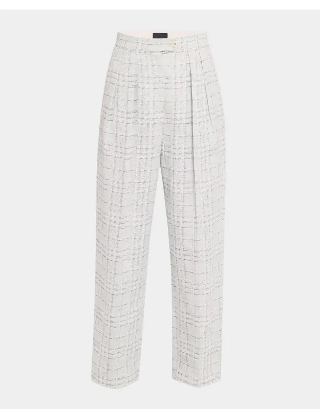 Pleated Check Trousers